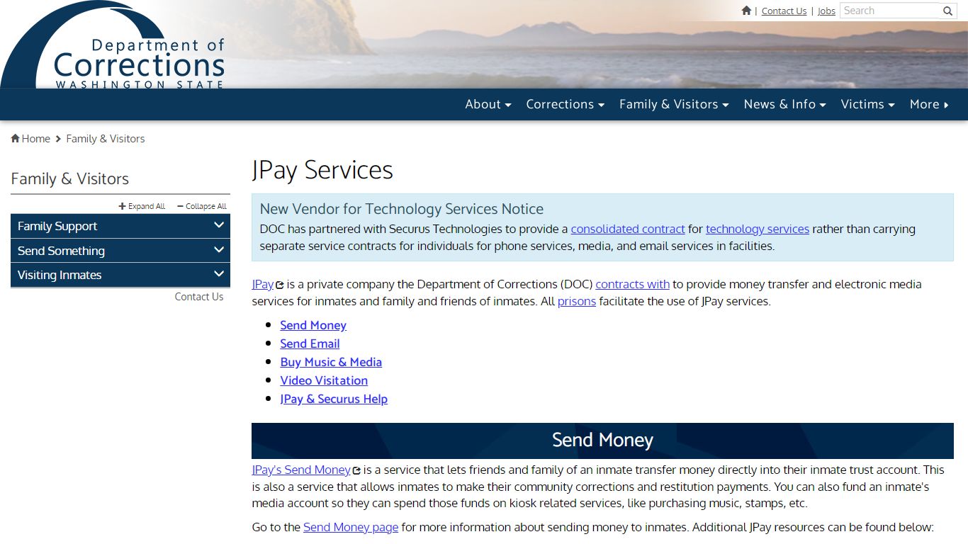 JPay Services | Washington State Department of Corrections